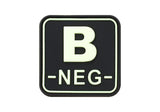 JTG Bloodtype Square gummipatch B Neg