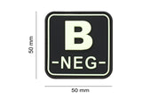 JTG Bloodtype Square gummipatch B Neg