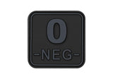 JTG Bloodtype Square gummipatch 0 Neg