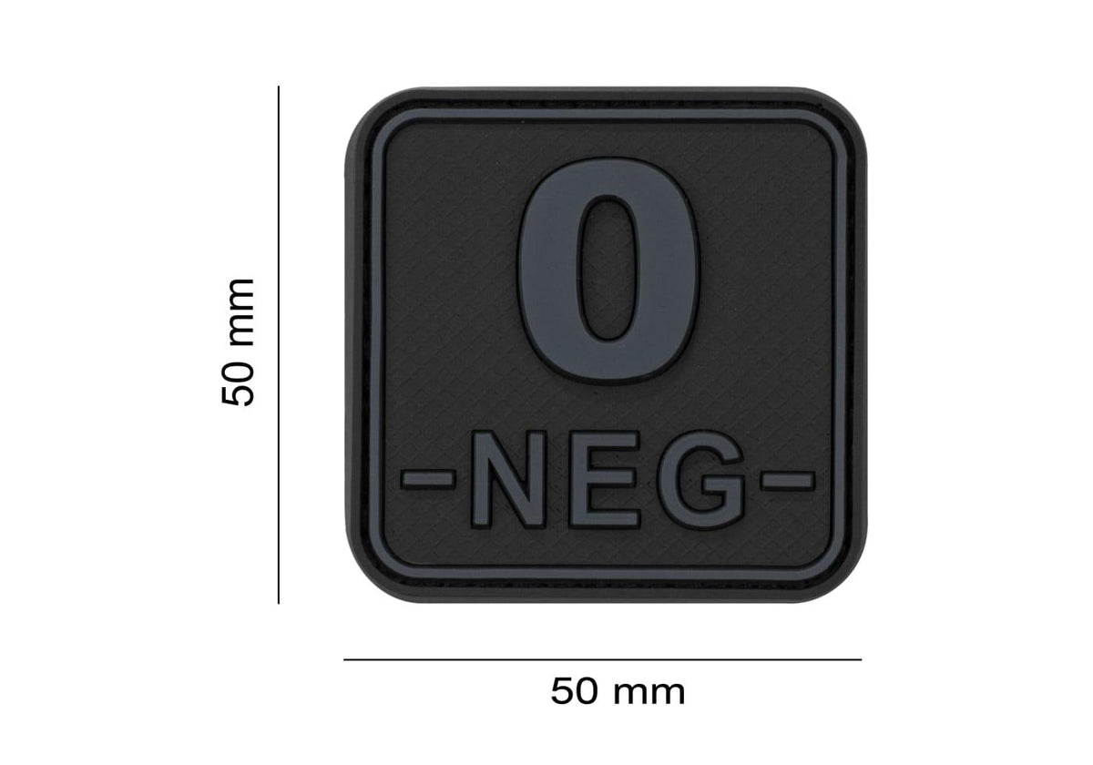 JTG Bloodtype Square gummipatch 0 Neg