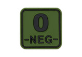 JTG Bloodtype Square gummipatch 0 Neg