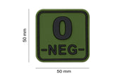 JTG Bloodtype Square gummipatch 0 Neg