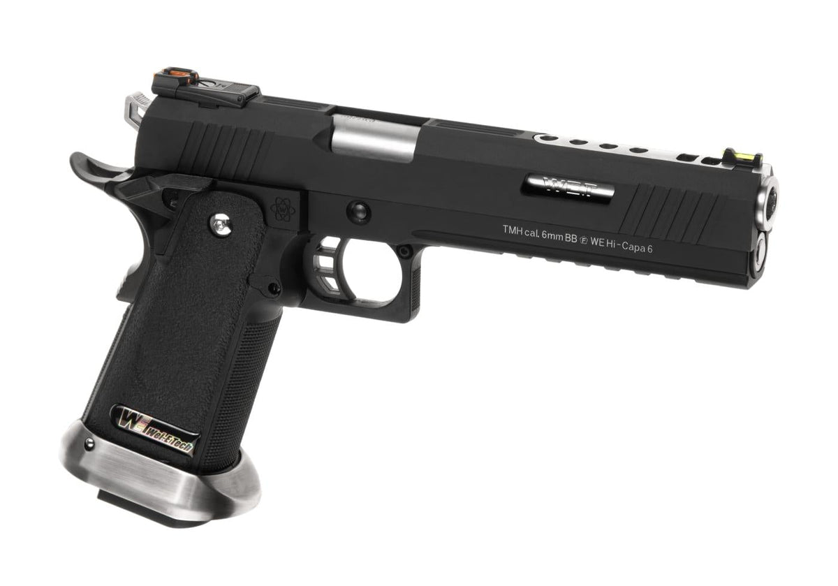 WE Hi-Capa 6 Force A Silver Barrel Full Metal GBB - Black