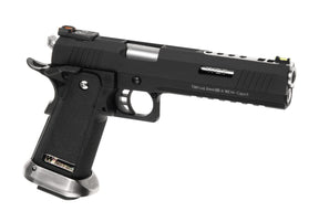 WE Hi-Capa 6 Force A Silver Barrel Full Metal GBB - Black