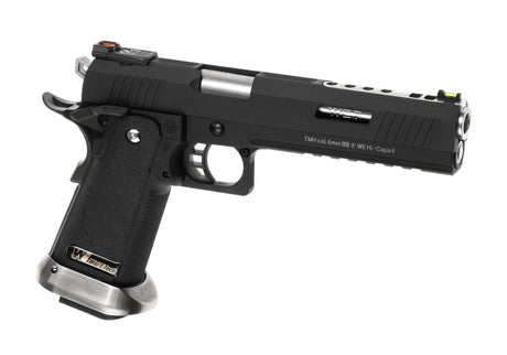 WE Hi-Capa 6 Force A Silver Barrel Full Metal GBB - Black