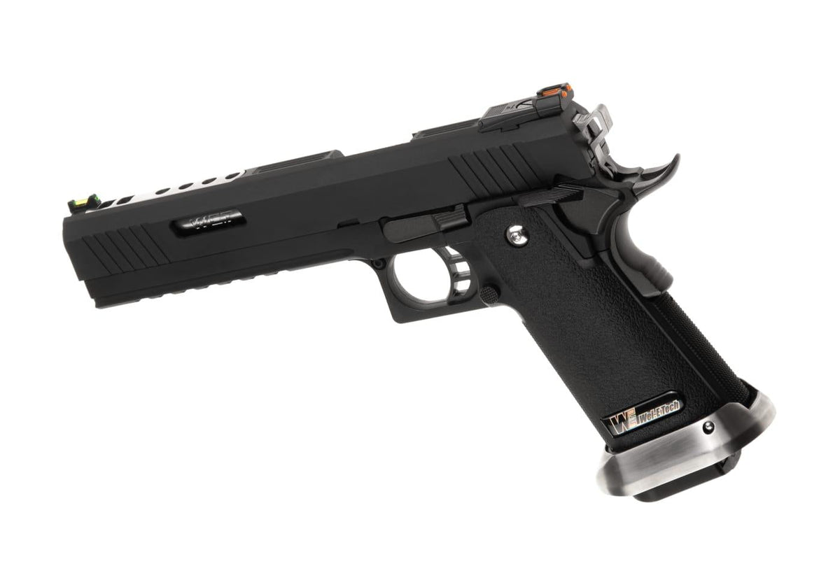 WE Hi-Capa 6 Force A Silver Barrel Full Metal GBB - Black