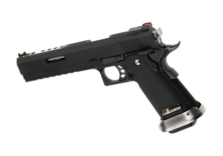 WE Hi-Capa 6 Force A Silver Barrel Full Metal GBB - Black