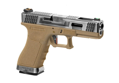 WE G-Force 17 SV Silver Barrel Metal Version GBB - Desert