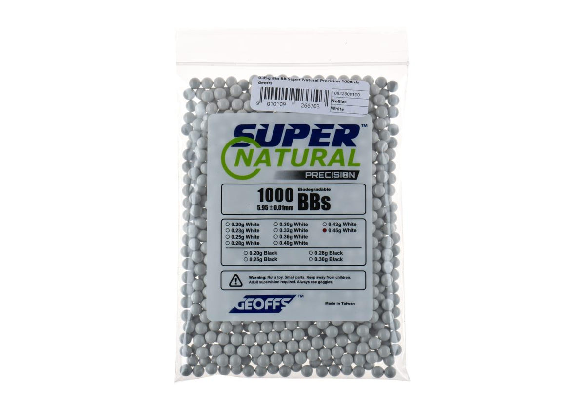 Geoffs 0.45g Bio BB Super Natural Precision 1000rds - Hvid