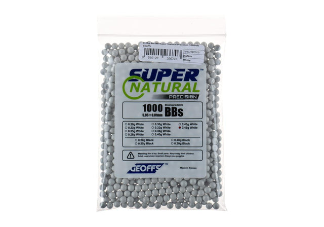 Geoffs 0.45g Bio BB Super Natural Precision 1000rds - Hvid