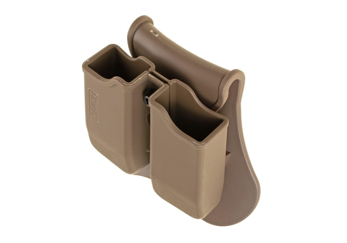 Amomax Dobbelt magasinlomme für P226 / M9 / CZ P-09 - Dark Earth