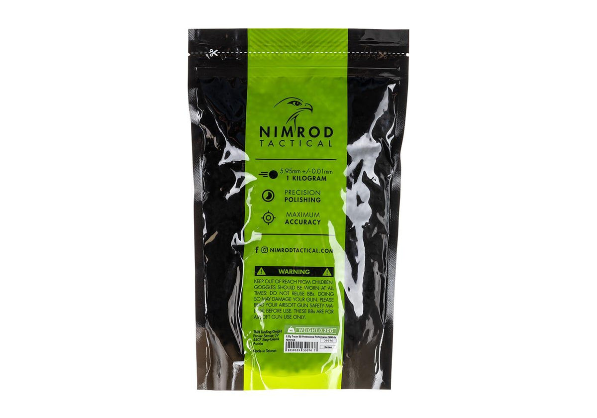 Nimrod 0.20g Tracer BB High Performance 5000rds - Grøn