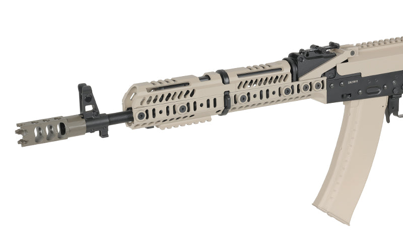 CM.113A AK-74 Taktisk Riffel Replica med Eshooter ETU, GEN-2 - Tan