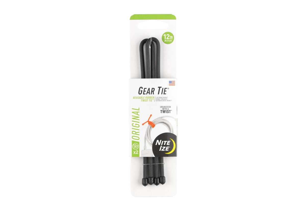 Nite Ize Gear Tie Reusable Gummi Twist Tie 12" 2pcs - Sort