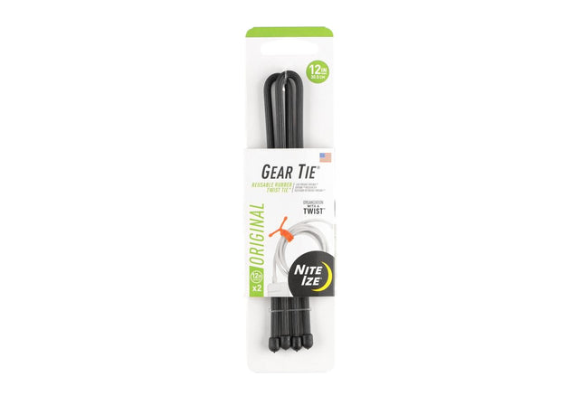 Nite Ize Gear Tie Reusable Gummi Twist Tie 12" 2pcs - Sort