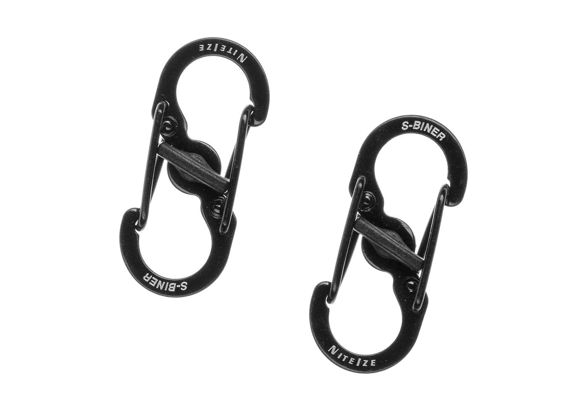 Nite Ize S-Biner rustfrit stål MicroLock 2pcs - Sort