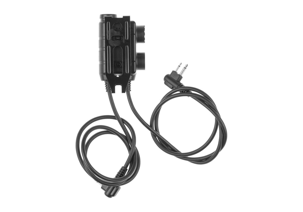 Earmor M56 Dobbelt Comm Taktisk PTT til 2x Motorola Two Pin - Sort
