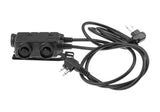 Earmor M56 Dobbelt Comm Taktisk PTT til 2x Motorola Two Pin - Sort