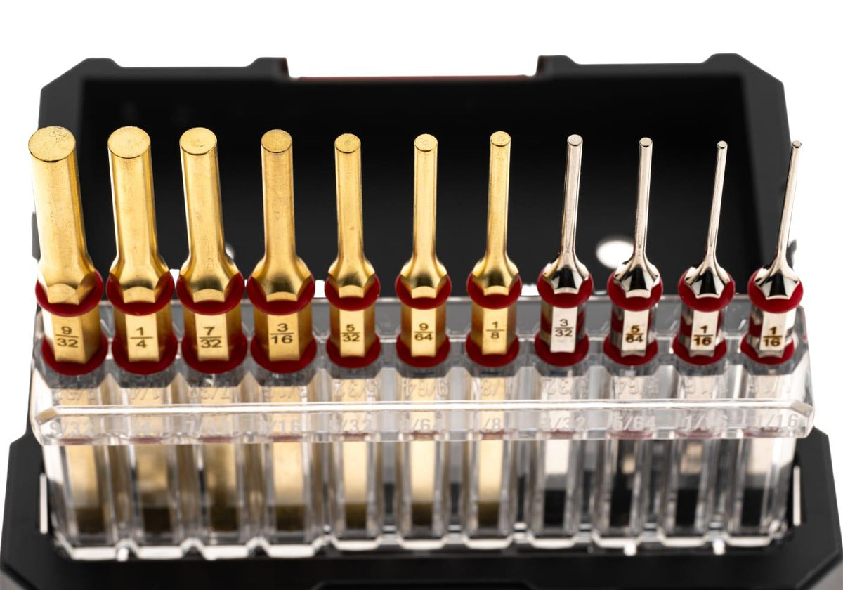 Real Avid Accu-Punch 11-Piece Standard Brass & Steel Pin Punch Set