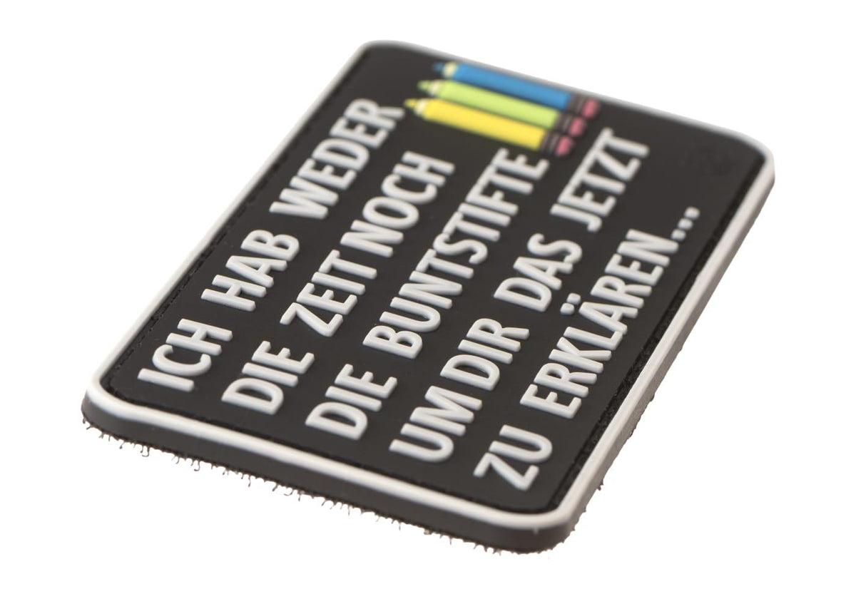 JTG I Don't Have The Time Nor The Crayons gummipatch - Multicolor