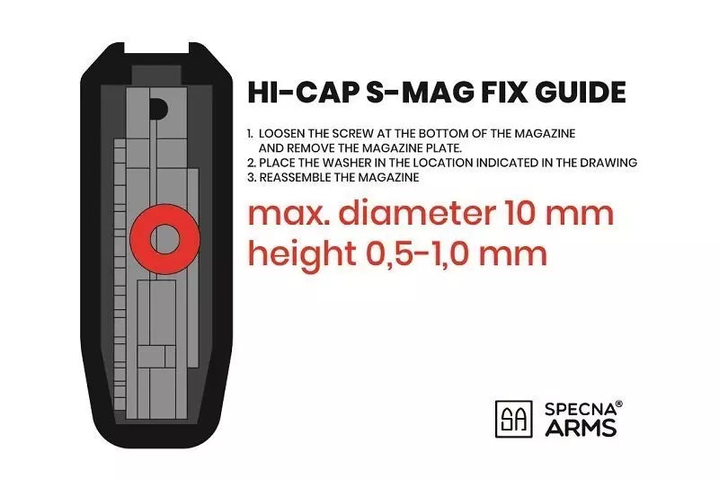 Set of 5 S-Mag Hi-Cap magazines for 380 BBs - Chaos Grey