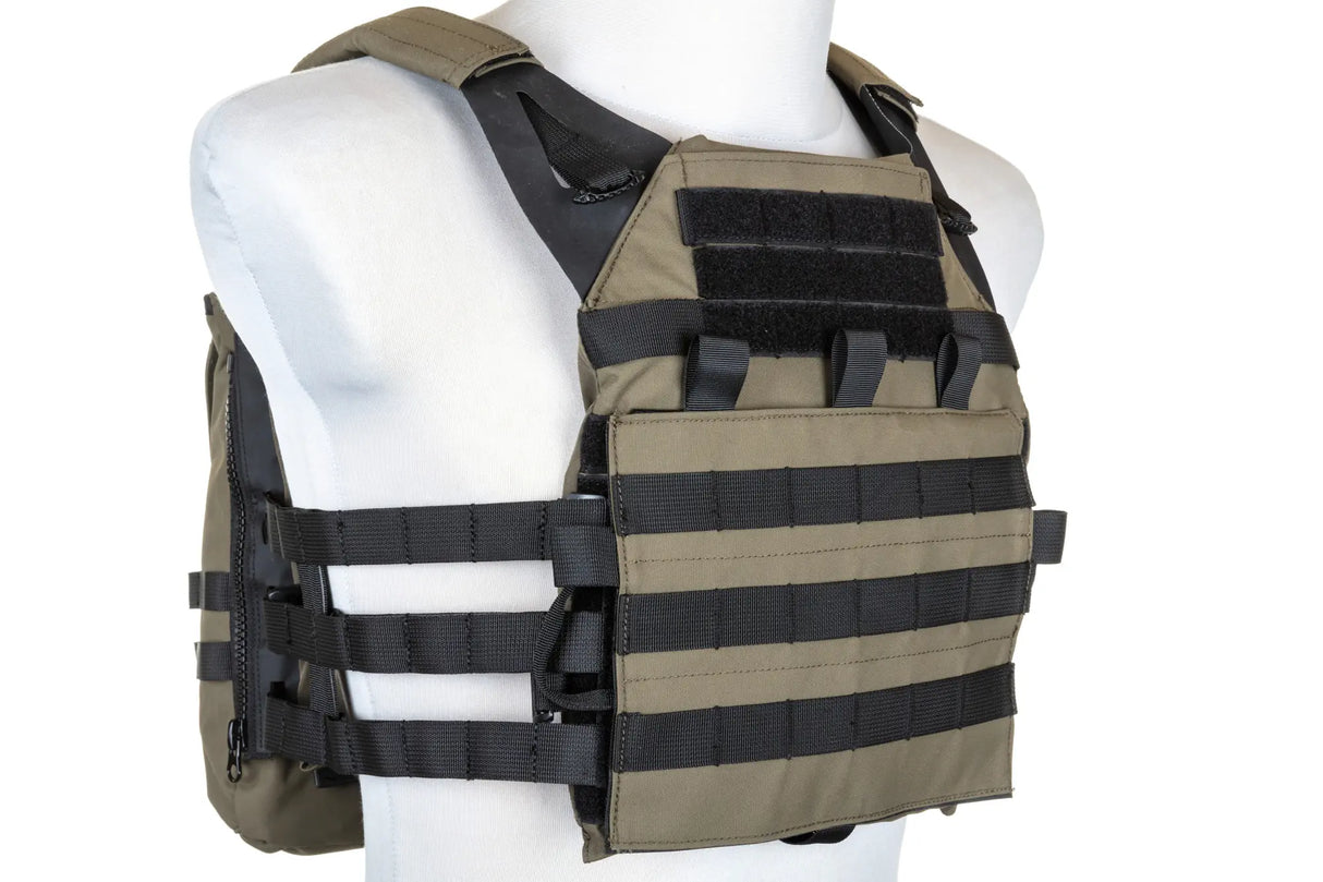 Specna Arms Tactical Plate Carrier type waistcoat with assault panel Ranger Green