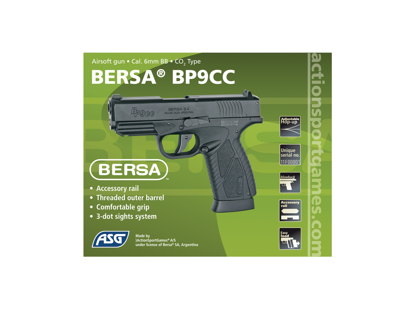 BERSA BP9CC, CO2, Blowback (1,5 Joule)