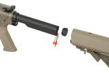 WE13 DSG 9,5" M4/AR-15 Knight's Armament Airsoft Riffel, 50 RPS, ETU - TAN