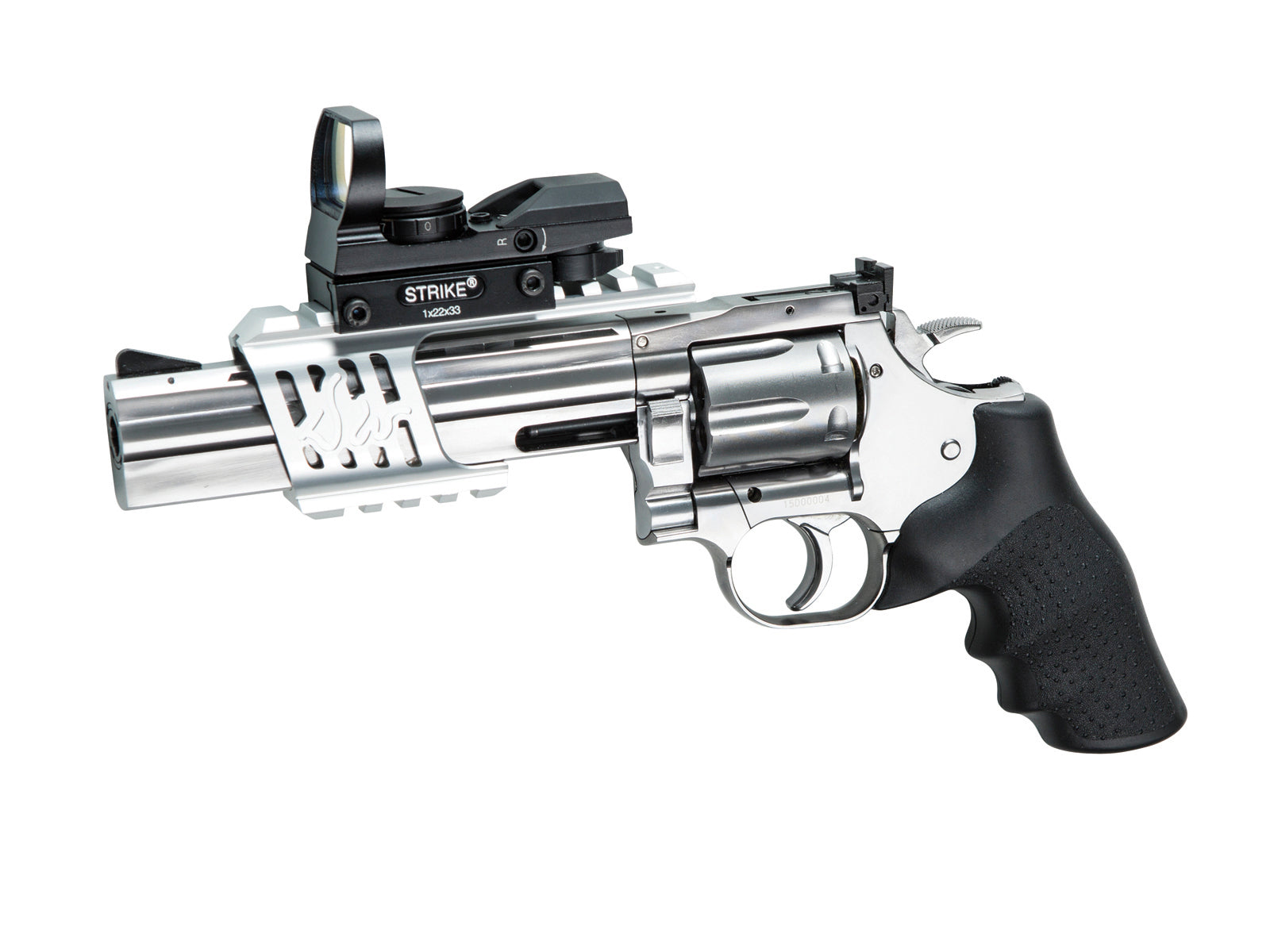 Dan Wesson 715 6" CO2 revolver sølv med Houge greb | Airsoftgeek