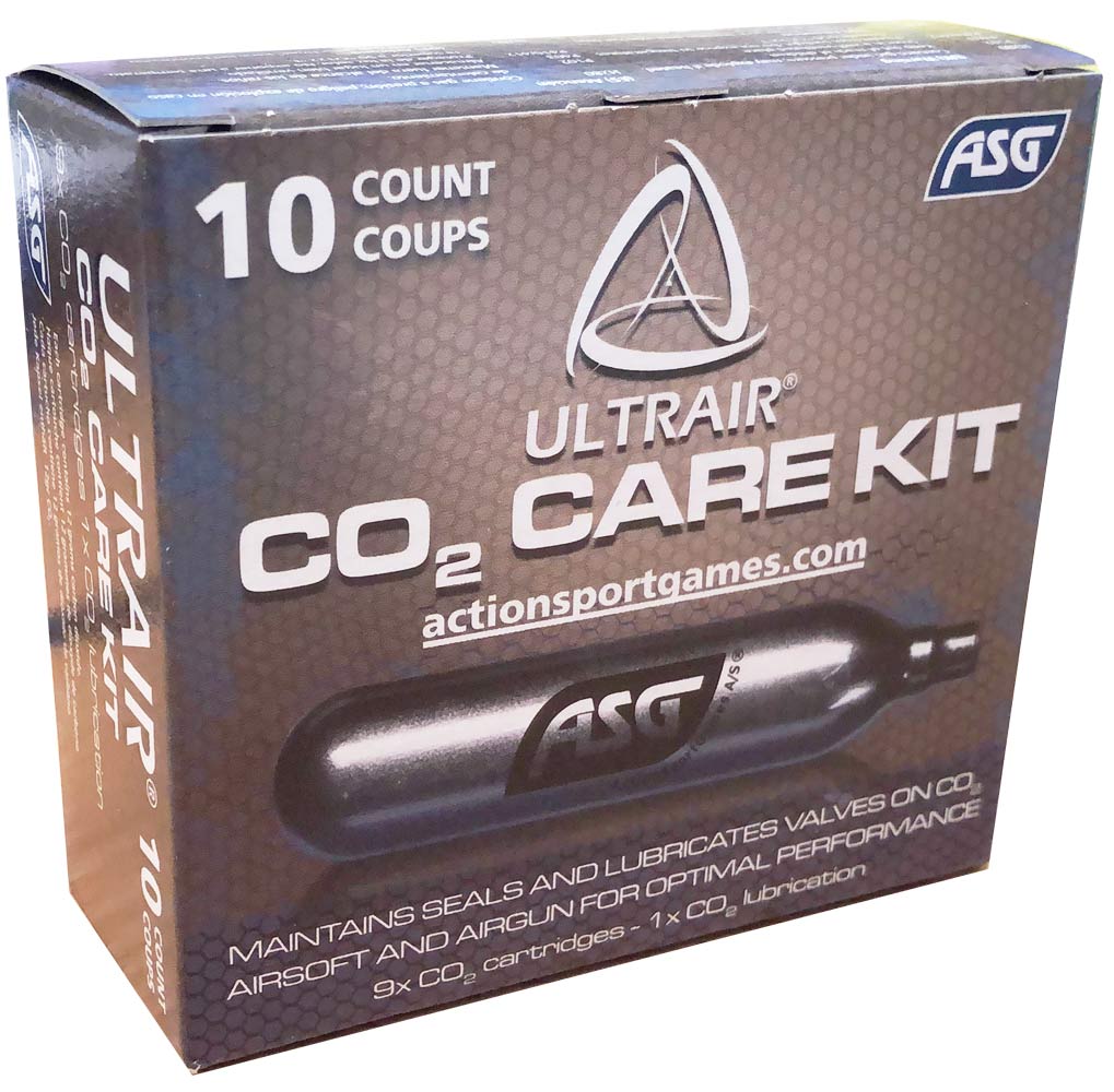 ULTRAIR 12 gr. Co2 cartridge, 10 Stk (9 Normale & 1 smørende)