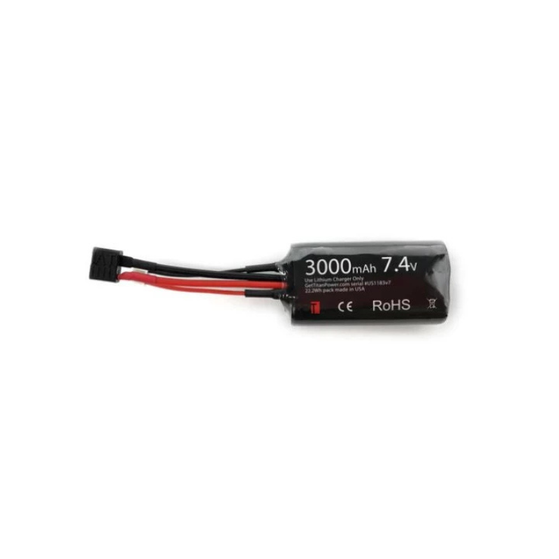 TITAN Li-Ion Batteri 7.4V 3000mAh 30C – Monoblock (PEQ Brick) T-Dean