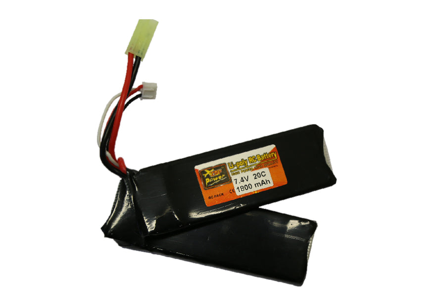 X-Cell LiPo Batteri 7,4V 1800mAh 30C - Dual Block, Lille Tamiya