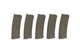 Set of 5 S-Mag Mid-Cap magazines for 125 BBs Olive