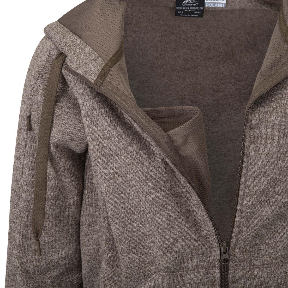 HELIKON COVERT TACTICAL Hoodie (FullZip) - Melange Light Tan