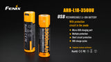 FENIX 18650 Genopladeligt Batteri 3500mAh Li-ion USB