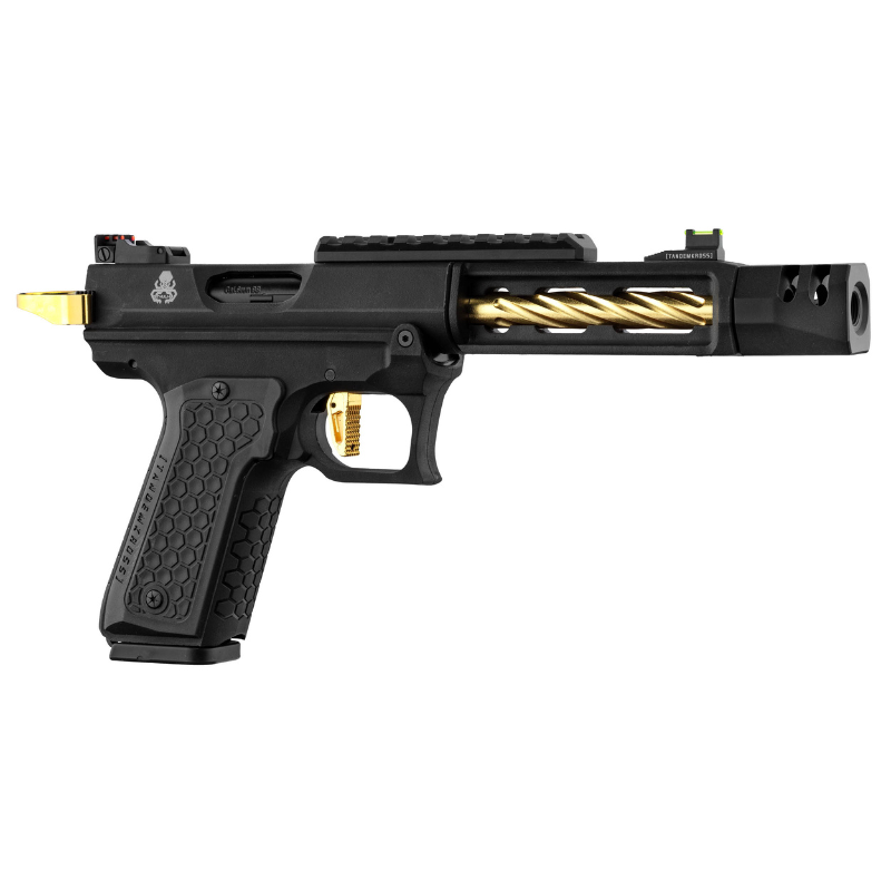 Lancer Tactical CTHULHU GBB Airsoft Pistol Sort Guld