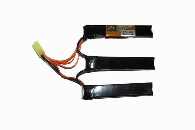 X-Cell LiPo Batteri 11,1V 1200mAh 25C - Crane, 3 Dele