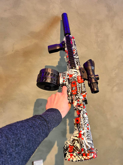 Splatter M416 Gel Blaster - Röd Graffiti