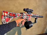 Splatter M416 Gel Blaster - Röd Graffiti
