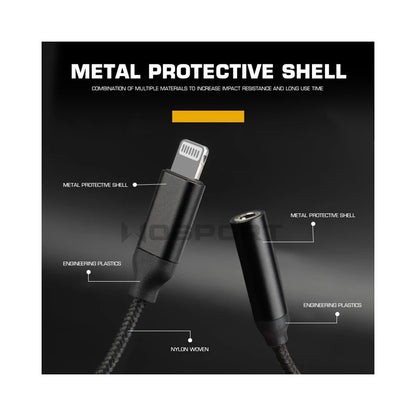 12 cm Lightning Audio adapterkabel 3,5 mm hörlursadapter