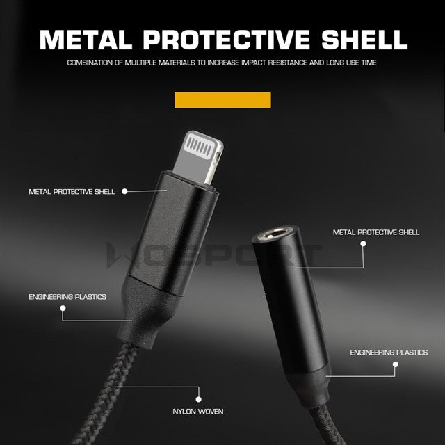 12 cm Lightning Audio adapterkabel 3,5 mm hovedtelefonadapter
