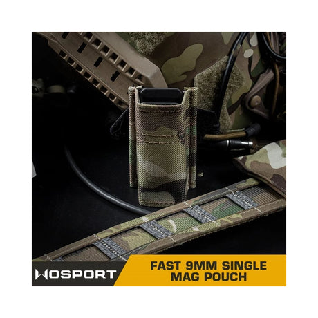 Fast Type Single 9mm Magasinficka - Svart Multicam