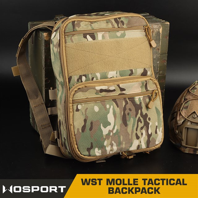 Taktisk Rygsæk WST Flat Pack - Black Multicam