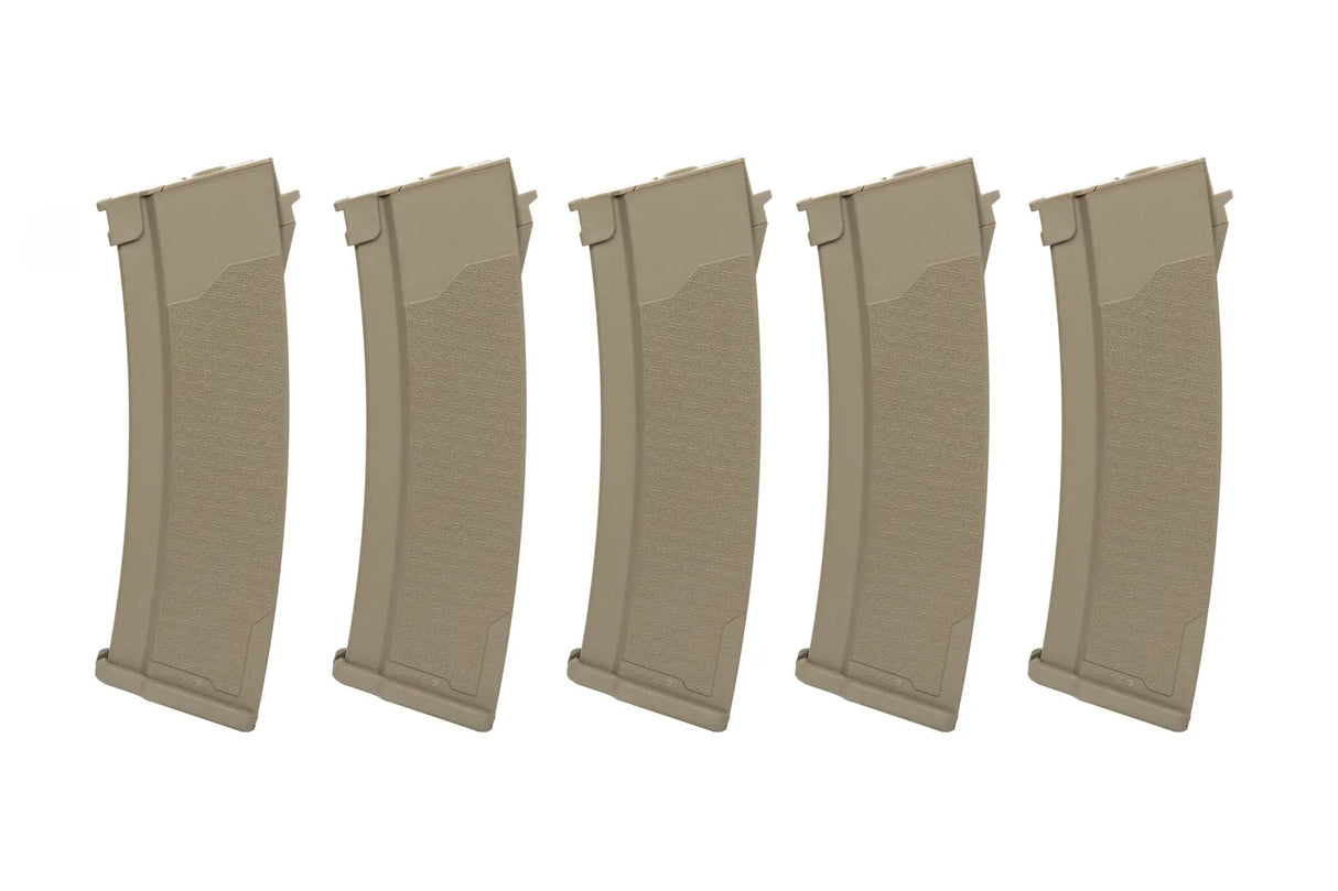 Set of 5 S-Mag magazines for J series - Hi-cap - Tan