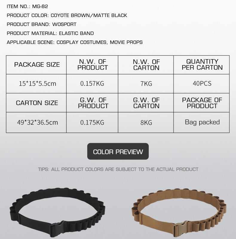 WST Bandolier Belt for 16× 40mm Grenade Shell