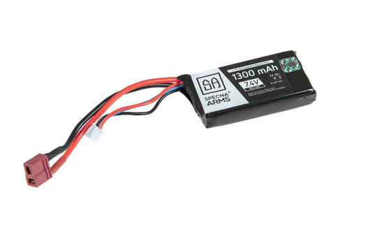 LiPo 7,4V 1300mAh 15/30C Batteri - T-kontakt (Deans)