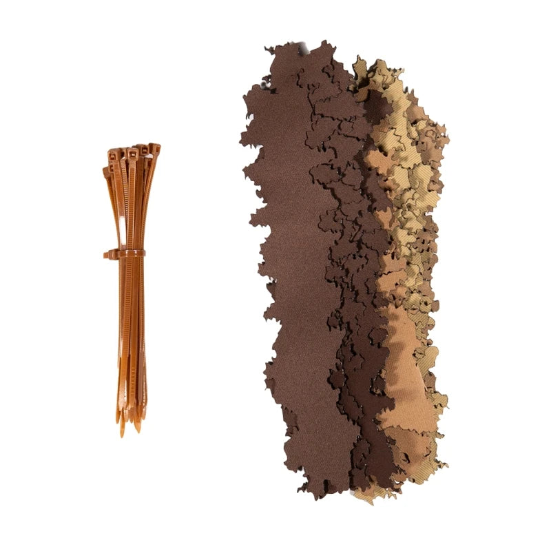 Paket med 3D SilkLeaf Camouflageblad, Stripes (25 st) - Brun