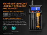 Fenix ARE-D2 USB Oplader til Li-ion og NiMH