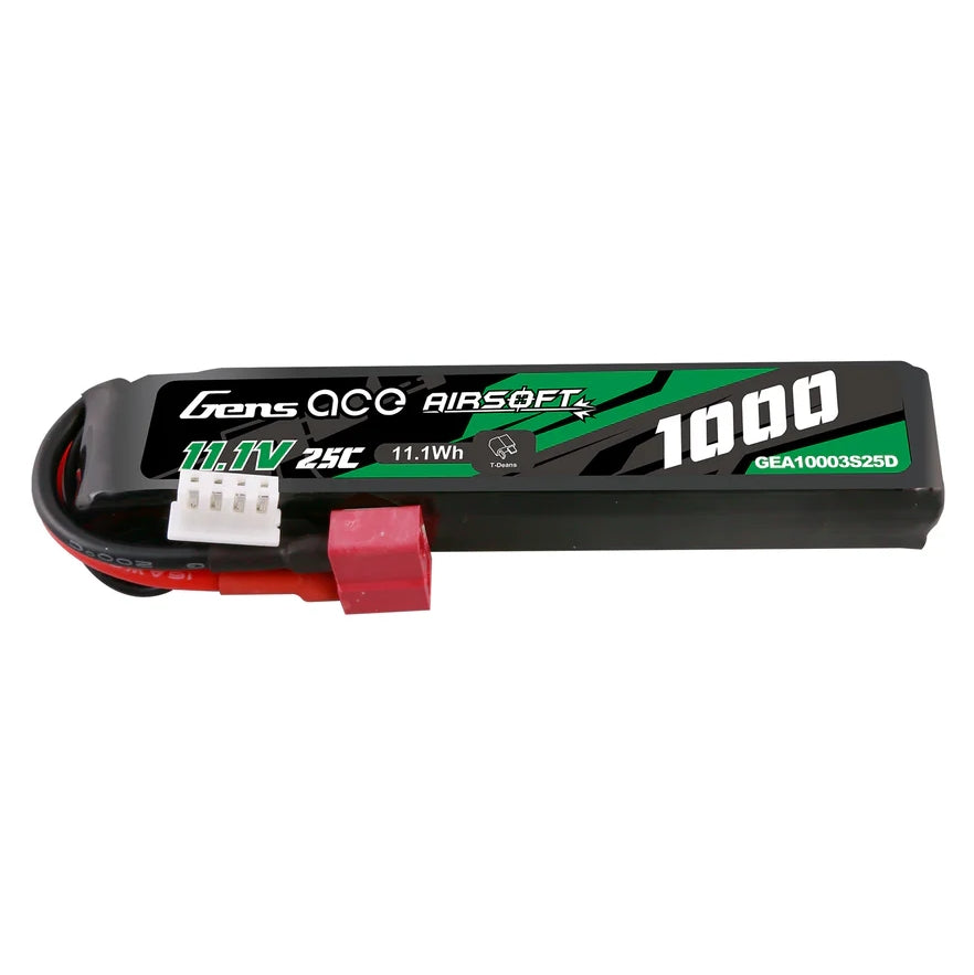 Gens ACE LiPo Batteri 11,1V 1000mAh 25C - Buffer Stick T-Dean