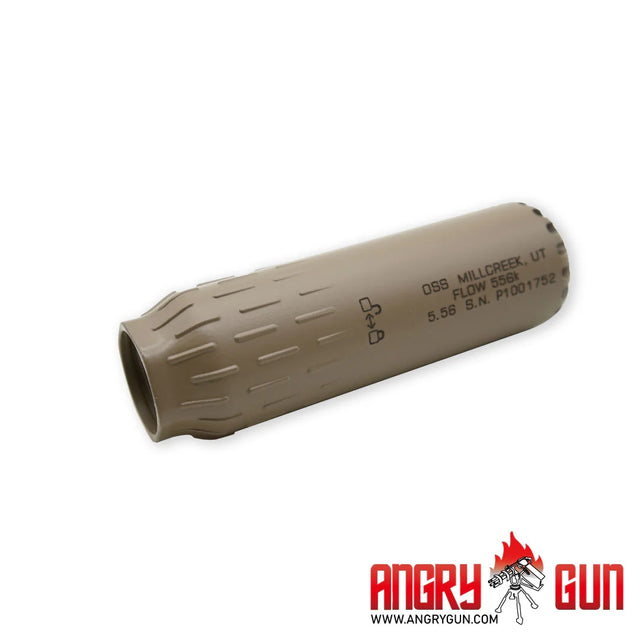 Angry Gun FLOW 556K lyddæmper i 3D-printet stål, 14 mm CCW